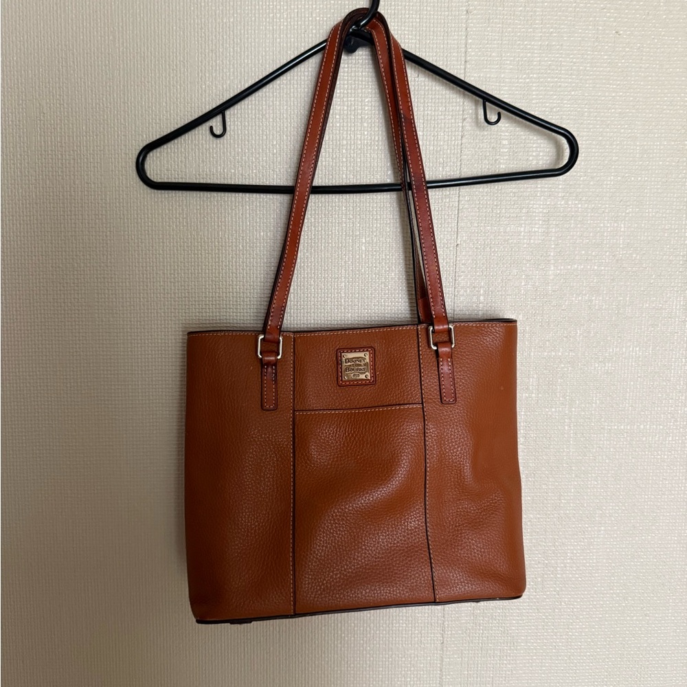 Dooney & Bourke Pebbled Leather Tote – Cognac Brown Shoulder Bag